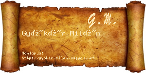 Gyökér Milán névjegykártya